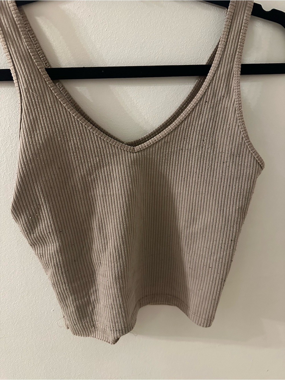 Hollister Taupe Ribbed V-Neck Tank